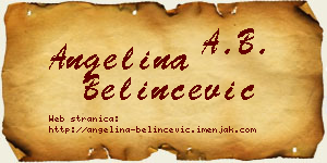 Angelina Belinčević vizit kartica